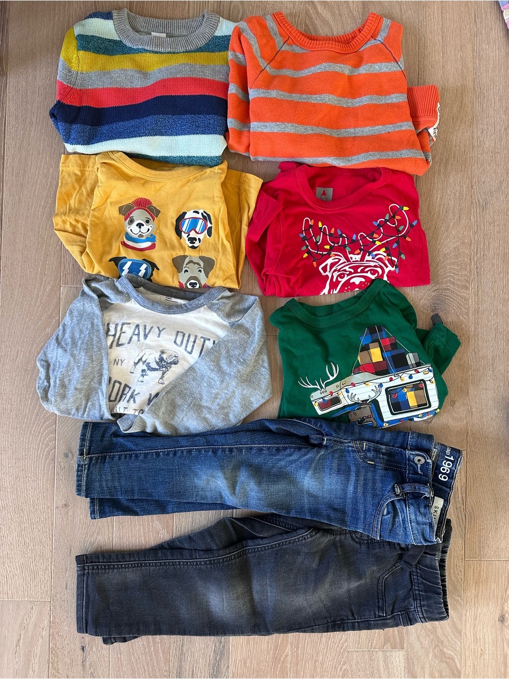 Kids Long-Sleeve shirts and jeans mixed winter set